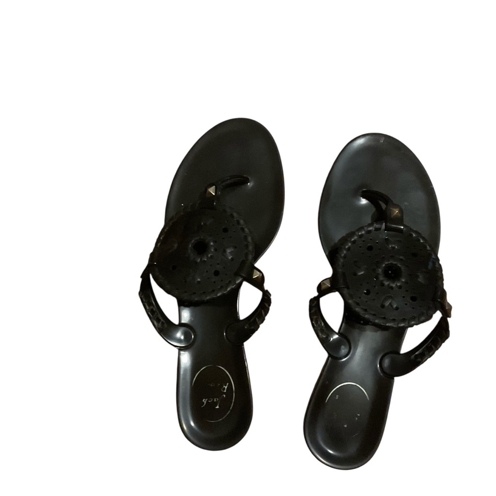 Jack‎ Rogers Black Georgica jelly medallion sandals